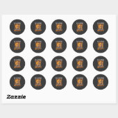 Grappige Duitse Herders Halloween Heksenhond Ronde Sticker (Vel)