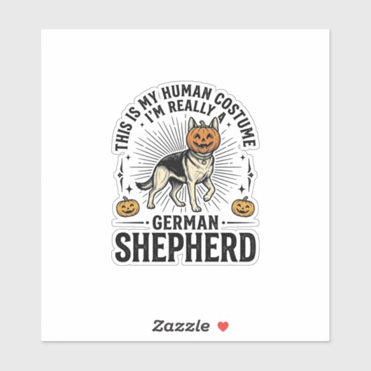 Grappige Duitse Herders Halloween Kostuum Hond Des Sticker (Vel)