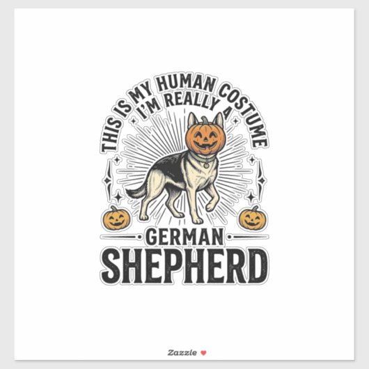 Grappige Duitse Herders Halloween Kostuum Hond Des Sticker (Vel)