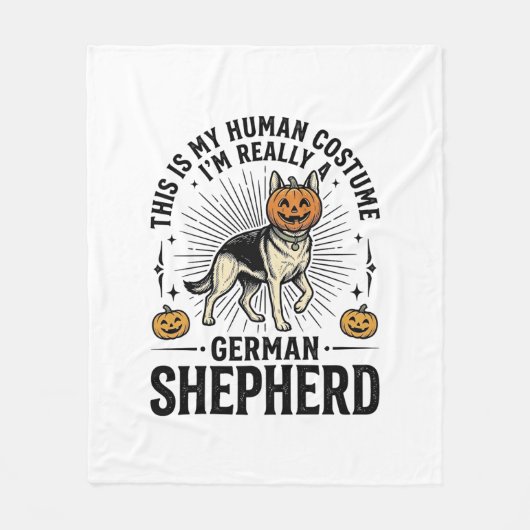 Grappige Duitse Herders Halloween Kostuum Hond Ont Fleece Deken (Voorkant)