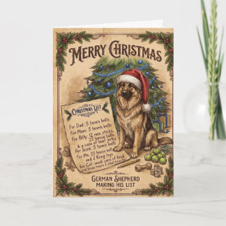 Grappige Duitse Herders Kerstcadeau Wensenlijst Kaart