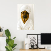 Grappige Duitse Herdersbadkamerprint, Duits Poster (Thuiskantoor)
