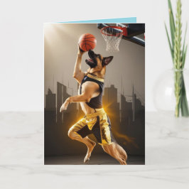 Grappige Duitse Herdershond Basketbal Kaart