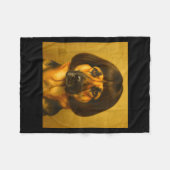 Grappige Duitse Herdershond Bob Kapsel Hond Meme M Fleece Deken (Voorkant (Horizontaal))