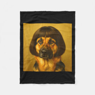 Grappige Duitse Herdershond Bob Kapsel Hond Meme M Fleece Deken