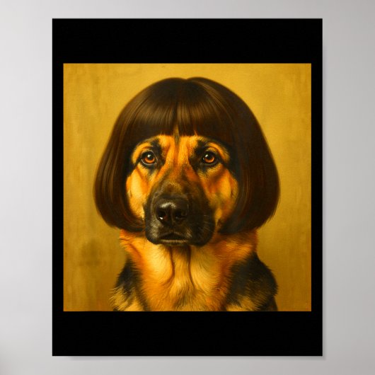 Grappige Duitse Herdershond Bob Kapsel Hond Meme M Poster (Voorkant)