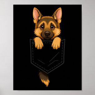 Grappige Duitse Herdershond die in zak gluurt Dier Poster