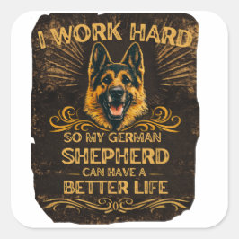 Grappige Duitse Herdershond GSD Hond Liefhebber Vi Vierkante Sticker