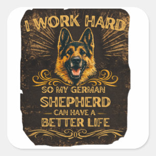 Grappige Duitse Herdershond GSD Hond Liefhebber Vi Vierkante Sticker