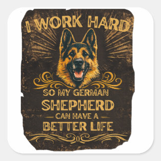 Grappige Duitse Herdershond GSD Hond Liefhebber Vi Vierkante Sticker