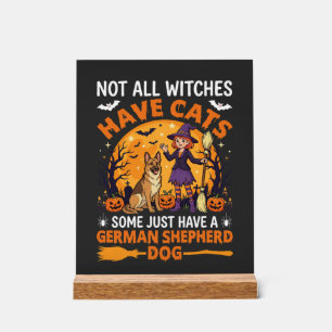 Grappige Duitse Herdershond Halloween Heks Hond Acryl Bord