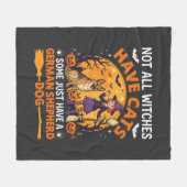 Grappige Duitse Herdershond Halloween Heks Hond Fleece Deken (Voorkant (Horizontaal))