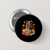 Grappige Duitse Herdershond Herfst Herenfst Blader Ronde Button 5,7 Cm (Voorkant /achterkant)