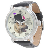 Grappige Duitse herdershond Horloge (Gekanteld)
