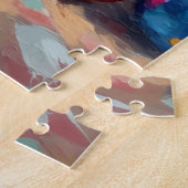 Grappige Duitse Herdershond in Kerstverlichting Ve Legpuzzel (Zijkant)