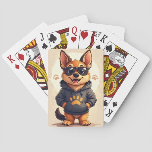 Grappige Duitse Herdershond Kawaii Hond Pokerkaarten (Achterkant)