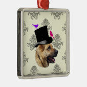 Grappige Duitse herdershond Metalen Ornament (Rechts)
