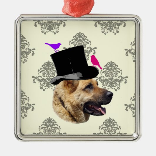 Grappige Duitse herdershond Metalen Ornament (Voorkant)