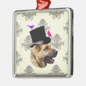 Grappige Duitse herdershond Metalen Ornament (Links)