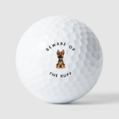 Grappige Duitse Herdershond "Pas op voor de Ruwe" Golfballen (Voorkant)