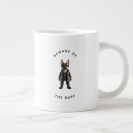 Grappige Duitse Herdershond "Pas op voor de Ruwe" Grote Koffiekop