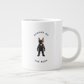 Grappige Duitse Herdershond "Pas op voor de Ruwe" Grote Koffiekop