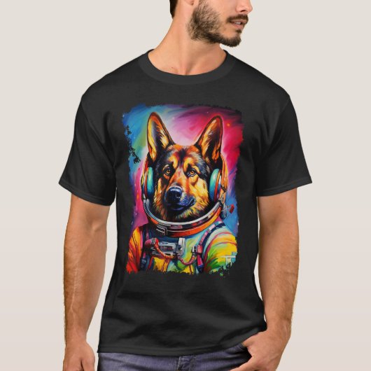Grappige Duitse Herdershond Ruimte T-shirt (Voorkant)
