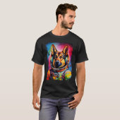 Grappige Duitse Herdershond Ruimte T-shirt (Voorkant volledig)
