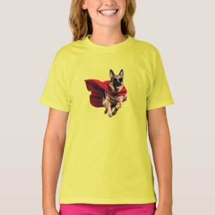 Grappige Duitse Herdershond Superheld Kinderen T-shirt