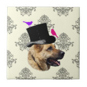 Grappige Duitse herdershond Tegeltje (Voorkant)