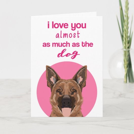 Grappige Duitse Herdershond Valentijnskaart Feestdagen Kaart (Voorkant)