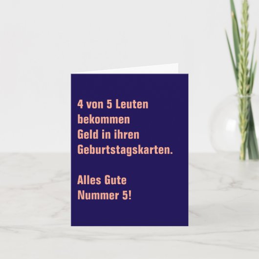Grappige Duitse humoristische grap Kaart (Voorkant)