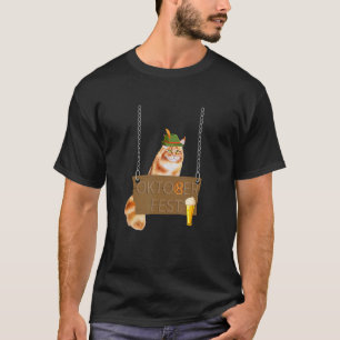 Grappige Duitse kat met een bier Oktoberfest T-shirt