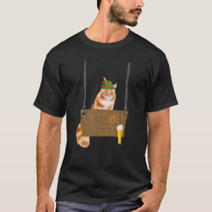 Grappige Duitse kat met een biertje Oktoberfest T-shirt