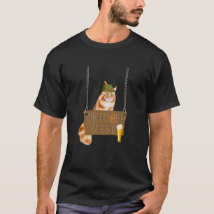 Grappige Duitse kat met een biertje Oktoberfest T-shirt