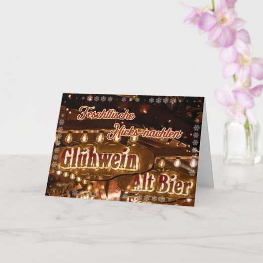 Grappige Duitse kerstmarktgroeten Kaart (Orchidee)