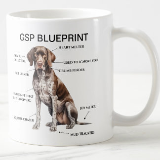 Grappige Duitse kortharige pointer blauwdruk Koffiemok