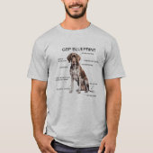 Grappige Duitse kortharige pointer blauwdruk T-shirt (Voorkant)