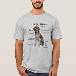 Grappige Duitse kortharige pointer blauwdruk T-shirt