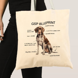 Grappige Duitse kortharige pointer blauwdruk Tote Bag