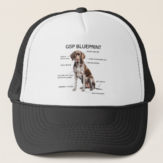 Grappige Duitse kortharige pointer blauwdruk Trucker Pet (Voorkant)