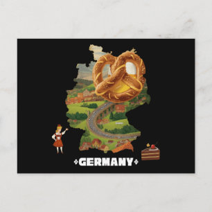 Grappige Duitse reus pretzel Zwarte Woud taart Briefkaart