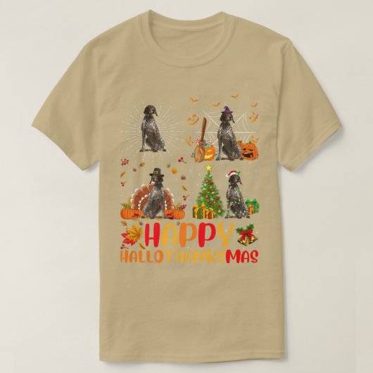 Grappige Duitse Staande Hond Kerst T-shirt (Design voorkant)