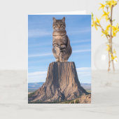 Grappige Duivels Toren Lapjeskat Kaart (Gele Bloem)