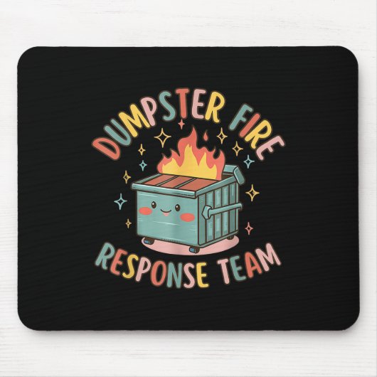 Grappige dumpster brand reactie team chaos meme muismat (Voorkant)