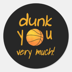 Grappige Dunk You Very Much Basketbal Zomer Kamp S Ronde Sticker