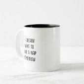 Grappige dutje tijd vermoeide Moederdag Tweekleurige Koffiemok (Voorkant links)