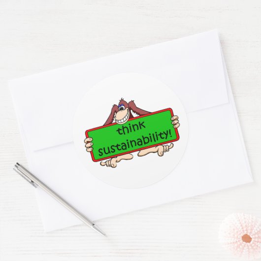 Grappige duurzaamheid ronde sticker (Envelop)