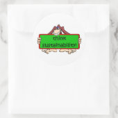Grappige duurzaamheid ronde sticker (Tas)