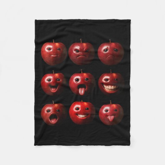 Grappige Dwaze Ai Appel Gen Z Meme Brainrot Humor Fleece Deken (Voorkant)